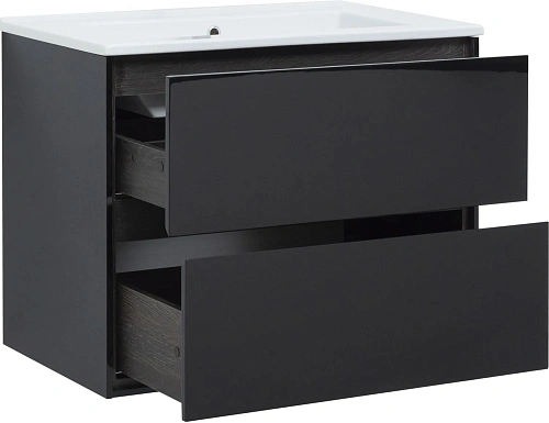 Тумба под раковину Aquanet Милан 80 черный глянец 00269303 подвесная Тумба под раковину Aquanet Милан 80 черный глянец 00269303 подвесная