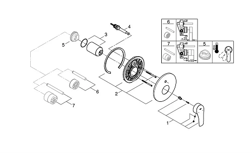 Смеситель для ванны GROHE Eurosmart (19450003) Смеситель для ванны GROHE Eurosmart (19450003)