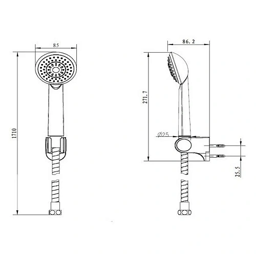 Душевой гарнитур Bravat Eco D288CP-RUS Душевой гарнитур Bravat Eco D288CP-RUS