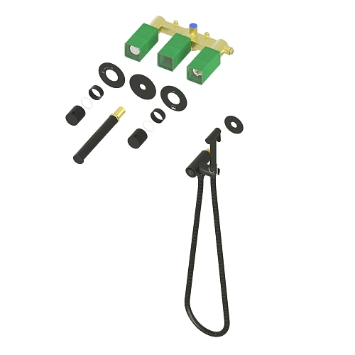 Смеситель для раковины Timo Saona 2383/03SM встраиваемый с термостатом, с гигиеническим душем черный Смеситель для раковины Timo Saona 2383/03SM встраиваемый с термостатом, с гигиеническим душем черный