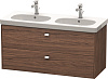 Картинка анонса товара «тумба под раковину duravit brioso br414801021 подвесная 117 см орех темный»