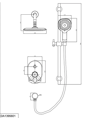 Душевая система D&K Marx Rhein DA1395601 Душевая система D&K Marx Rhein DA1395601