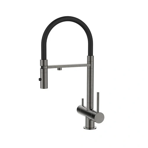 Смеситель для кухни Iddis Ace (ACEGMFFi05) с фильтром и гибким изливом, графит Смеситель для кухни Iddis Ace (ACEGMFFi05) с фильтром и гибким изливом, графит