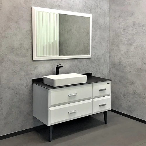 Тумба с раковиной Comforty Империя-120 00-00013788 белая с графитовой столешницей с Comforty 78189 Тумба с раковиной Comforty Империя-120 00-00013788 белая с графитовой столешницей с Comforty 78189