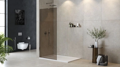 Душевая перегородка CEZARES LIBERTA-L-1-TB-90-BR-Cr 90см стекло тонированное (бронза), профиль хром Душевая перегородка CEZARES LIBERTA-L-1-TB-90-BR-Cr 90см стекло тонированное (бронза), профиль хром