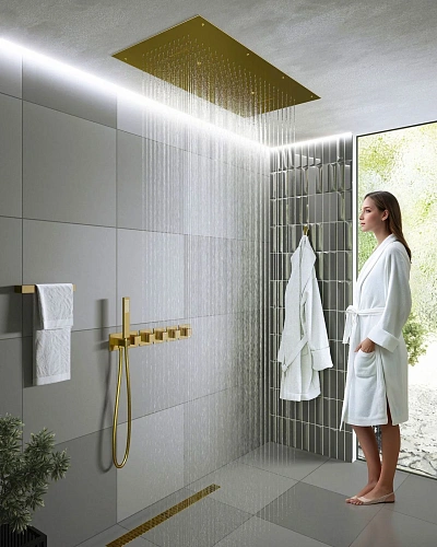 Душевая система Timo Petruma SX-5329/17SM встраиваемая с термостатом золото матовое Душевая система Timo Petruma SX-5329/17SM встраиваемая с термостатом золото матовое