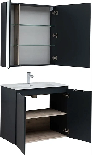 Комплект мебели Aquanet Алвита New 80 2 дверцы, антрацит 00274212 Комплект мебели Aquanet Алвита New 80 2 дверцы, антрацит 00274212