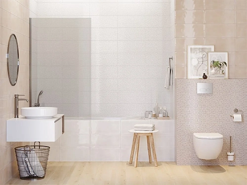 Вставка Cersanit Pudra узор бежевый 20x44 PD2G011 Вставка Cersanit Pudra узор бежевый 20x44 PD2G011