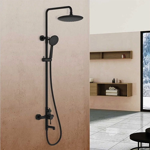 Душевая система Vincea Desire VSFS-1D1MB с поворотным изливом, черный Душевая система Vincea Desire VSFS-1D1MB с поворотным изливом, черный