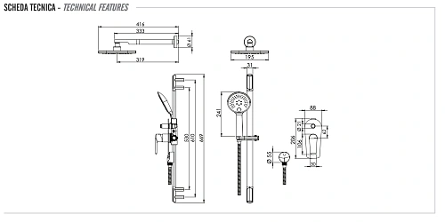 Душевая система Remer Vanity V09S01 Душевая система Remer Vanity V09S01