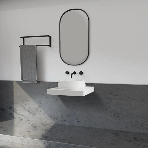 Раковина ABBER Stein AS2605 накладная, белая матовая Раковина ABBER Stein AS2605 накладная, белая матовая