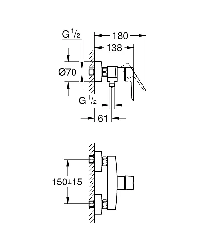 Смеситель для душа GROHE Start, хром (32279002) Смеситель для душа GROHE Start, хром (32279002)