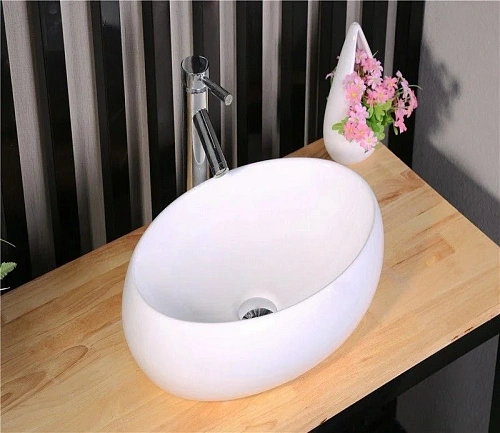 Раковина CeramaLux 9030B накладная, белый Раковина CeramaLux 9030B накладная, белый