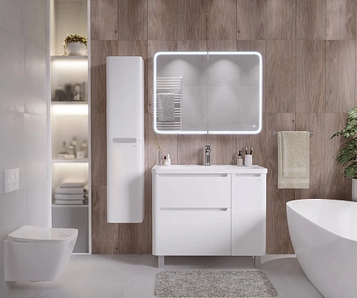 Зеркальный шкаф GROSSMAN АДЕЛЬ-90 см Пр. с LED подсветкой 90x80 209004 Зеркальный шкаф GROSSMAN АДЕЛЬ-90 см Пр. с LED подсветкой 90x80 209004