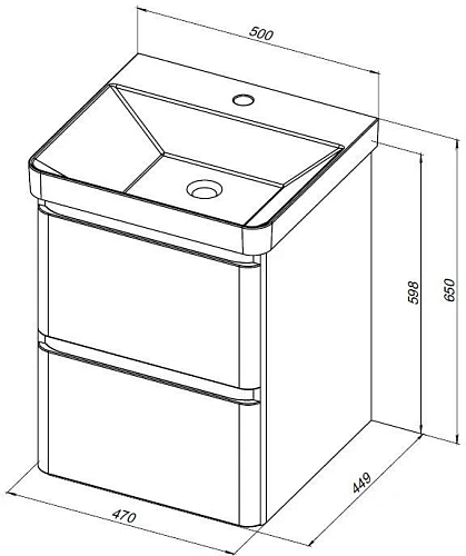 Тумба под раковину Aquanet Эмбер 50 черный матовый 00330464 напольная/подвесная Тумба под раковину Aquanet Эмбер 50 черный матовый 00330464 напольная/подвесная