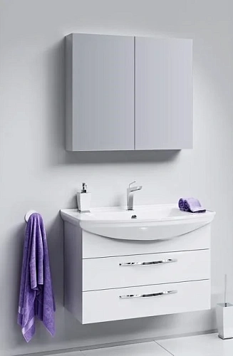 Зеркальный шкаф Aqwella MC 80 MC.04.08 белый, 800х700х150 мм Зеркальный шкаф Aqwella MC 80 MC.04.08 белый, 800х700х150 мм