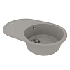 Кухонная мойка Lemark LACHA 760 врезная овальная из кварцгранита, с крылом, грей 9910057 Кухонная мойка Lemark LACHA 760 врезная овальная из кварцгранита, с крылом, грей 9910057