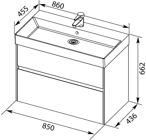Тумба под раковину Aquanet Бруклин 85 антрацит матовый 00310142 Тумба под раковину Aquanet Бруклин 85 антрацит матовый 00310142