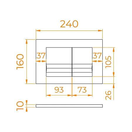 Клавиша смыва RGW SWH-05B 68420005-04 Клавиша смыва RGW SWH-05B 68420005-04