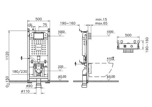 Комплект унитаза с инсталляцией Vitra Integra Round 9856B003-7205 сиденье микролифт, клавиша смыва х Комплект унитаза с инсталляцией Vitra Integra Round 9856B003-7205 сиденье микролифт, клавиша смыва х