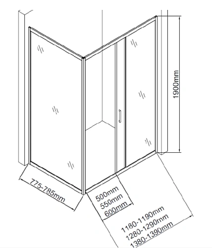 Душевая дверь Aquanet SD-1400A 140, прозрачное стекло 00209408 Душевая дверь Aquanet SD-1400A 140, прозрачное стекло 00209408