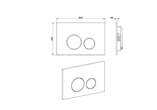 Клавиша смыва Boheme BRONZE 649-BR ульраплоская Клавиша смыва Boheme BRONZE 649-BR ульраплоская