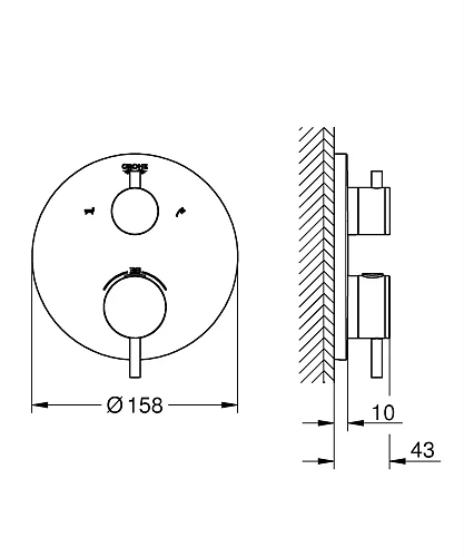 Смеситель для ванны GROHE Atrio с переключаталем на 2 положения, темный графит, матовый (24138AL3) в Смеситель для ванны GROHE Atrio с переключаталем на 2 положения, темный графит, матовый (24138AL3) в