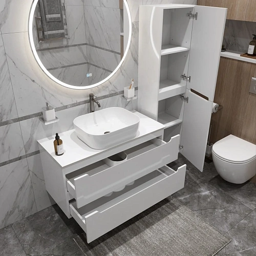 Тумба со столешницей и раковиной BelBagno ETNA 100 etna100bl-kepbo-1302-set подвесная ETNA100BL-KEPBO-1302-SET Тумба со столешницей и раковиной BelBagno ETNA 100 etna100bl-kepbo-1302-set подвесная ETNA100BL-KEPBO-1302-SET