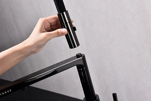 Смеситель для кухни Paulmark Tornado глянцевый черный To213402-GB Смеситель для кухни Paulmark Tornado глянцевый черный To213402-GB