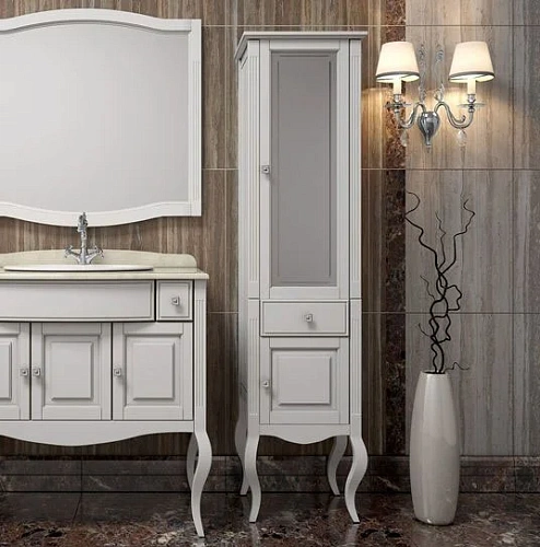 Шкаф-пенал Opadiris Лаура, белый без патины, правый Z0000012757 Шкаф-пенал Opadiris Лаура, белый без патины, правый Z0000012757