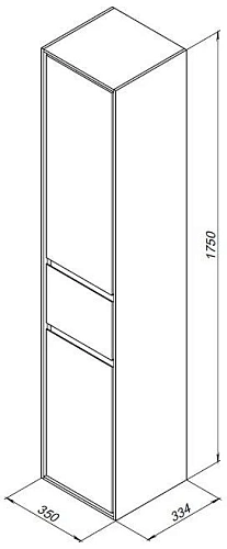 Шкаф-пенал Aquanet Милан 35 черный глянец 00306377 Шкаф-пенал Aquanet Милан 35 черный глянец 00306377