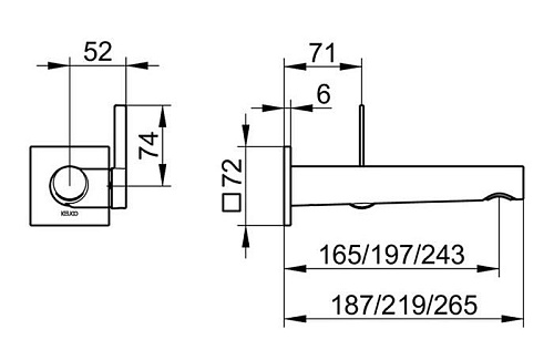Смеситель для раковины Keuco IXMO 59516130102 187 мм Смеситель для раковины Keuco IXMO 59516130102 187 мм