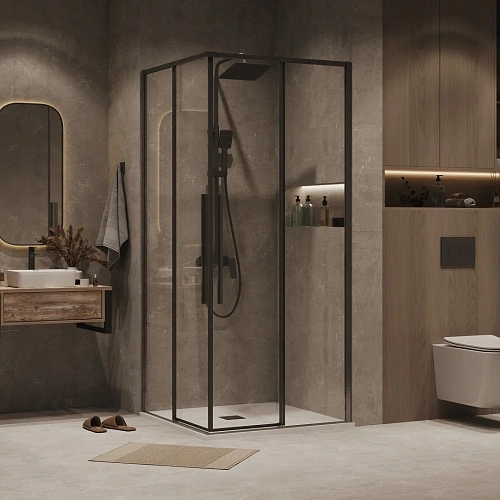 Душевая дверь GROSSMAN Galaxy 1/2.K33.01.11.42.00 (110x195) графит сатин, стекло прозрачное Душевая дверь GROSSMAN Galaxy 1/2.K33.01.11.42.00 (110x195) графит сатин, стекло прозрачное