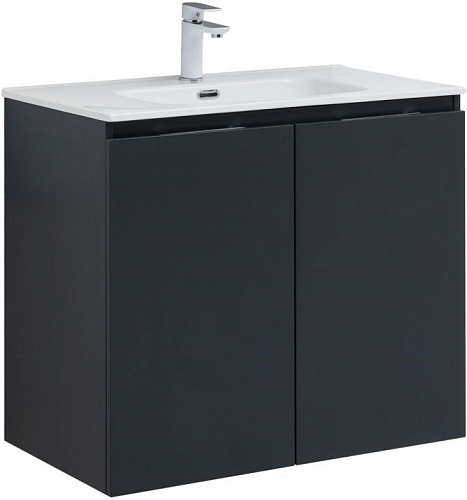 Тумба под раковину Aquanet Алвита New 80 2 дверцы, антрацит 00277527 Тумба под раковину Aquanet Алвита New 80 2 дверцы, антрацит 00277527