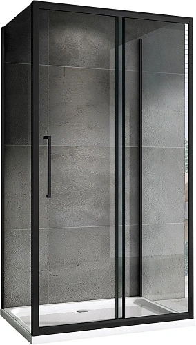 Душевой уголок ABBER Schwarzer Diamant AG30140BH-S85B-S85B 140x85 см универсальный, профиль черный, стекло прозрачное Душевой уголок ABBER Schwarzer Diamant AG30140BH-S85B-S85B 140x85 см универсальный, профиль черный, стекло прозрачное