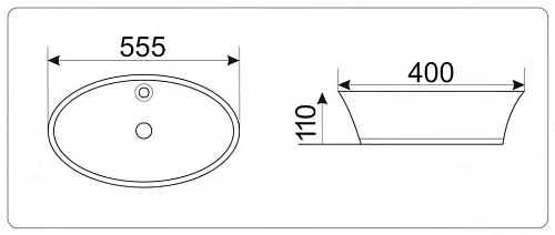 Раковина CeramaLux 9436 накладная, белый Раковина CeramaLux 9436 накладная, белый