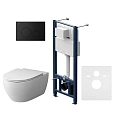 Комплект инсталляции AM.PM Awe IS49038.111700 с унитазом FlashСlean, сиденьем микролифт и клавишей хром Комплект инсталляции AM.PM Awe IS49038.111700 с унитазом FlashСlean, сиденьем микролифт и клавишей хром