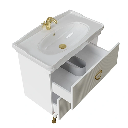 Тумба под раковину GROSSMAN АТРИО-85 см белый глянец (ум.МОДЕРН-85) напольная 108016 Тумба под раковину GROSSMAN АТРИО-85 см белый глянец (ум.МОДЕРН-85) напольная 108016