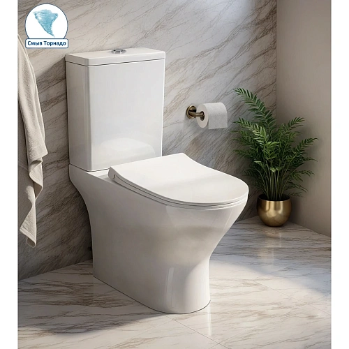 Унитаз напольный Ceruttispa BERNINA Tornado CT10815 безободковый, сиденье микролифт Унитаз напольный Ceruttispa BERNINA Tornado CT10815 безободковый, сиденье микролифт