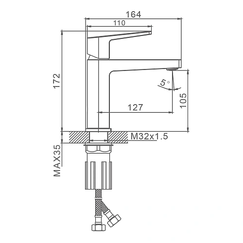Смеситель для раковины Splenka S04.10, хром Смеситель для раковины Splenka S04.10, хром