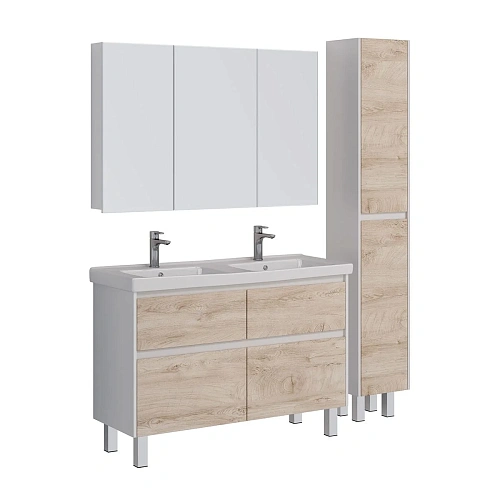 Тумба под раковину Lemark COMBI 125 см подвесная/напольная, дуб кантри/белый LM03C125T-dub Тумба под раковину Lemark COMBI 125 см подвесная/напольная, дуб кантри/белый LM03C125T-dub