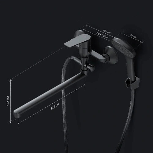 Смеситель для ванны AM.PM Gem F90A90122 черный Смеситель для ванны AM.PM Gem F90A90122 черный