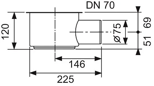 Сифон TECEdrainline «максимальный» DN 70 боковой слив 650002 Сифон TECEdrainline «максимальный» DN 70 боковой слив 650002