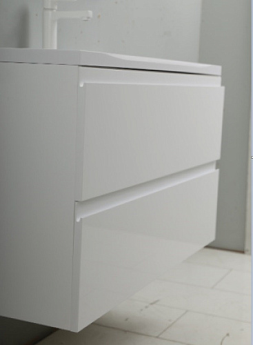 Тумба под раковину ART&MAX BIANCHI AM-Bianchi-750-2C-SO-BL подвесная с двумя выкатными ящиками, белы Тумба под раковину ART&MAX BIANCHI AM-Bianchi-750-2C-SO-BL подвесная с двумя выкатными ящиками, белы