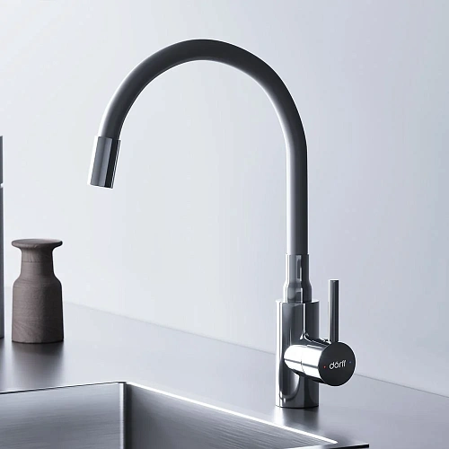 Смеситель для кухни Dorff Logic D3007633 с гибким изливом, белый Смеситель для кухни Dorff Logic D3007633 с гибким изливом, белый