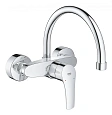 Смеситель для кухни GROHE Eurosmart 2021, настенный монтаж, высокий излив, вынос 245 мм, хром (32482 32482003 Смеситель для кухни GROHE Eurosmart 2021, настенный монтаж, высокий излив, вынос 245 мм, хром (32482 32482003