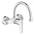 Смеситель для кухни GROHE Eurosmart 2021, настенный монтаж, высокий излив, вынос 245 мм, хром (32482 32482003 Смеситель для кухни GROHE Eurosmart 2021, настенный монтаж, высокий излив, вынос 245 мм, хром (32482 32482003