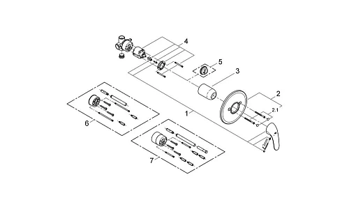 Смеситель для душа GROHE Euroeco (внешняя и встраиваемая части), хром (32742000) Смеситель для душа GROHE Euroeco (внешняя и встраиваемая части), хром (32742000)
