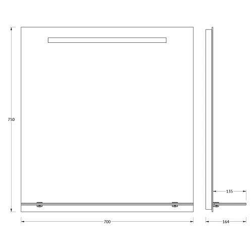Зеркало Evoform Ledline-S BY 2155 70х75 см Зеркало Evoform Ledline-S BY 2155 70х75 см