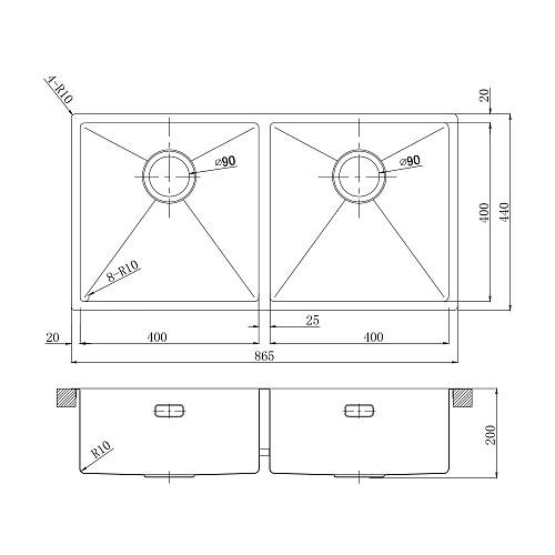Кухонная мойка Lemark PRORAN 900 с двумя чашами из нержавеющей стали, графит 9936139 Кухонная мойка Lemark PRORAN 900 с двумя чашами из нержавеющей стали, графит 9936139